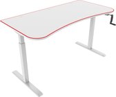 Computer game bureau Thomas - computertafel - zit sta hoogte verstelbaar - 160 cm x 80 cm - wit