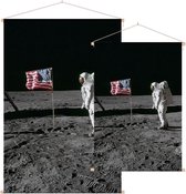 Armstrong photographs Buzz Aldrin (maanlanding) - Foto op Textielposter - 40 x 60 cm