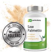 #1 Saw Palmetto (Zaagbladpalm) 60 Palmetto Capsules | Incl. Zink Voor Nóg Betere Werking | 100% Nederlandse Fabrikant | 320 Mg per capsule | ISO-Gecertificeerd | PerfectBody.NL