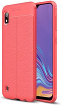 Samsung Galaxy A10 - hoes, cover, case - TPU - Textuur - Rood