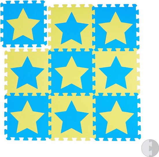 Relaxdays Puzzelmat 25-delig, Eva Schuim, Vrij Van Schadelijke Stoffen 077 M Speelmat Met Rand Kindermat Grijs Wit