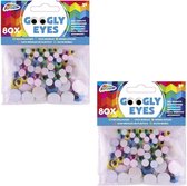 160x Wiebel ogen sticker gekleurd - 5 / 8 / 15 mm - Hobby/knutsel artikelen