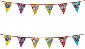 2x stuks vlaggenlijnen met glitters 40 jaar thema feestartikelen - Verjaardag versieringen - 8 meter - Plastic