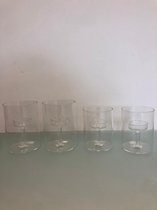 glazen waxine houder - set van 4 stuks