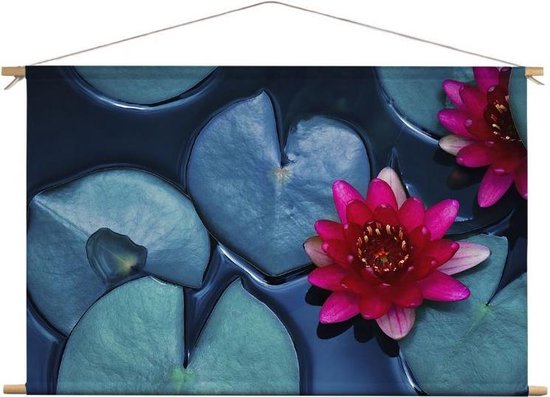 Waterlelie | 60 x 40 CM | Natuur |Schilderij |Textieldoek | Textielposter | Wanddecoratie