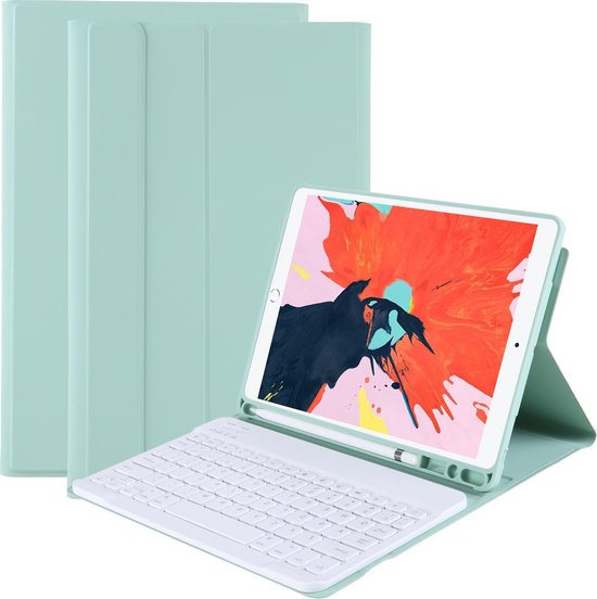 botsen syndroom Ontslag nemen iPad 10.2 2019 Hoes Bluetooth Toetsenbord Hoesje Met Uitsparing Apple  Pencil - Mintgroen | bol.com