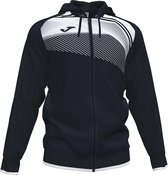 Joma Supernova II Jas Met Kap Kinderen - Zwart / Wit | Maat: 164