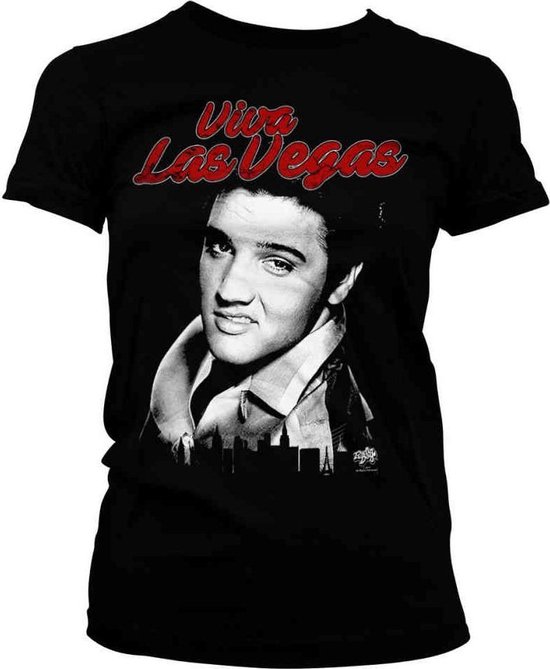 Elvis Presley Dames Tshirt Elvis Viva Las Vegas Zwart