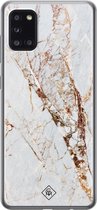Samsung A31 hoesje siliconen - Marmer goud | Samsung Galaxy A31 case | goudkleurig | TPU backcover transparant