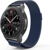 Samsung Galaxy Watch Milanese band 45mm / 46mm - blauw + glazen screen protector