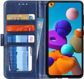 Samsung Galaxy A21s Vintage Portemonnee Hoesje Blauw