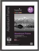 Seco fotolijst - A1 - zwart geborsteld aluminium - 11mm frame - SE-ALA1-BK