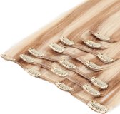 Clip in extensions human hair straight 18"45cm kleur 12/613 blond mix