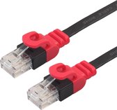 By Qubix internet kabel - 10m REXLIS serie CAT6 Ultra dunne Flat Ethernet netwerk LAN kabel (1000Mbps) - Zwart