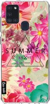 Casetastic Samsung Galaxy A21s (2020) Hoesje - Softcover Hoesje met Design - Summer Love Flowers Print