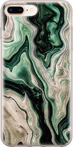 iPhone 8 Plus/7 Plus hoesje siliconen - Groen marmer / Marble | Apple iPhone 8 Plus case | TPU backcover transparant