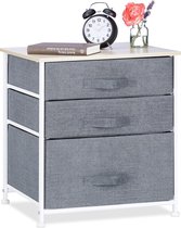 commode relaxdays en métal - meuble à tiroirs - commode - paniers gris - système de tiroirs - armoire latérale C