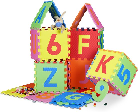 Sterkte taart Succes Relaxdays speelmat puzzel - 36 foam tegels - puzzelmat kinderen -  speelkleed baby - peuter | bol.com