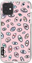 Casetastic Apple iPhone 11 Hoesje - Softcover Hoesje met Design - Eyes Pink Print