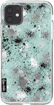 Casetastic Apple iPhone 11 Hoesje - Softcover Hoesje met Design - Paint Splatter Aqua Print