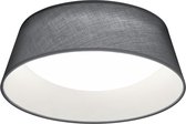 LED Plafondlamp - Plafondverlichting - Trion Pinton - 14W - Warm Wit 3000K - Rond - Mat Grijs - Textiel - BES LED