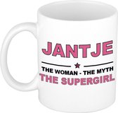 Jantje The woman, The myth the supergirl cadeau koffie mok / thee beker 300 ml