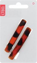 LTBD haarspelden klein - 2 stuks - metaal met turtle bruin epoxy - haarklem - 6,5 x 1 cm