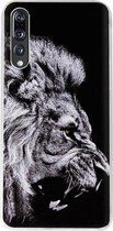 ADEL Siliconen Back Cover Softcase Hoesje Geschikt voor Huawei P20 Pro - Leeuw Zwart