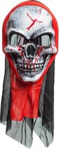 Partychimp Gezichtsmasker Bloody Skull Halloween - PVC - Wit/Rood