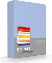Hoogwaardige Dubbel Jersey Hoeslaken Lits-Jumeaux Blauw | 180x200/210/220 + 200x200 | Zacht En Dik | Rondom Elastiek