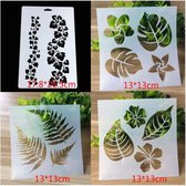 Bullet Journal Plastic Stencils - Bladeren - 4 Sjablonen