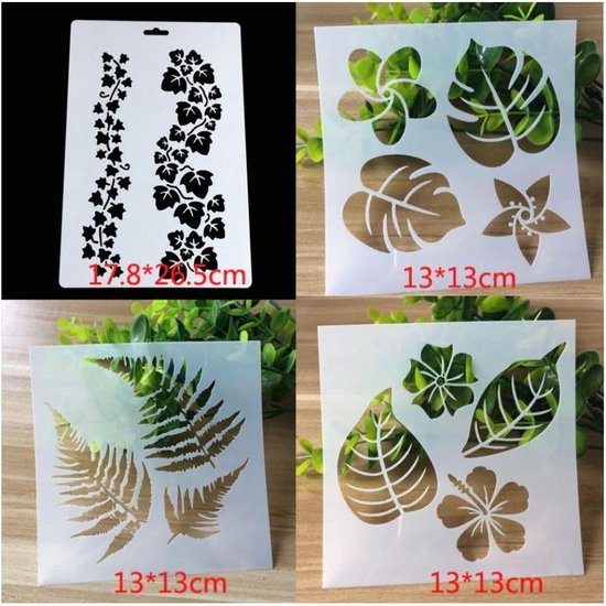 voorbeeld wazig Fjord Bullet Journal Plastic Stencils - Bladeren - 4 Sjablonen | bol.com