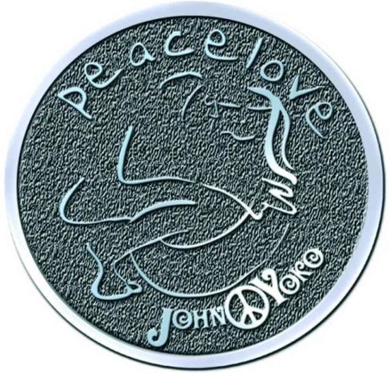 John Lennon - Peace & Love Pin - Grijs
