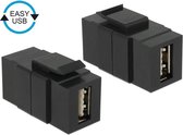 DeLOCK 86368 USB 2.0 A USB 2.0 A Zwart kabeladapter/verloopstukje