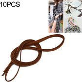 10 PCS Buckleless Sanded Suede Leather Fine Waist Rope Dress Decorative Belt for Women  Length: 1.5m(Brown)