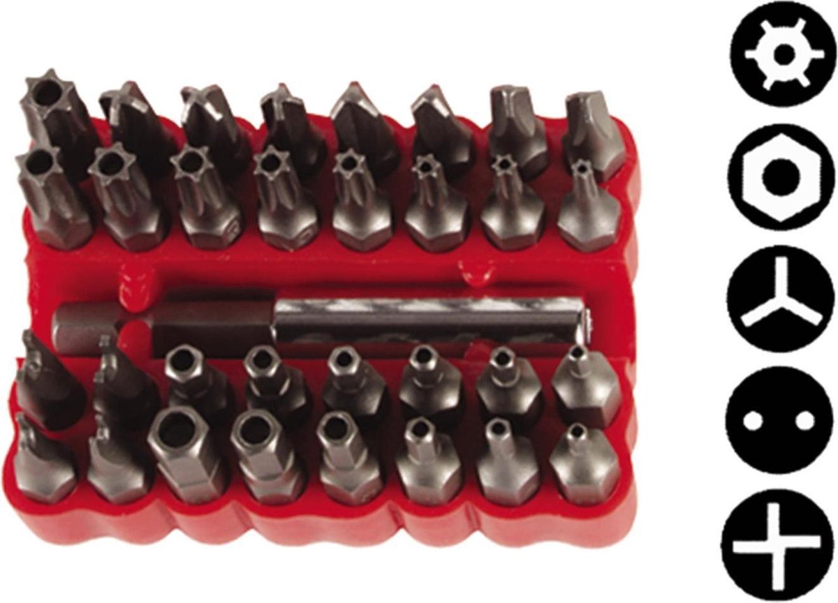 ACV Security Bit Set - 33 bits - Torx en Inbus met binnengat | bol