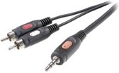 SpeaKa Professional SP-1301304 Cinch / Jackplug Audio Aansluitkabel [2x Cinch-stekker - 1x Jackplug male 3.5 mm] 1.50 m Zwart