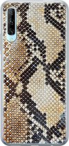 Huawei P Smart Pro hoesje siliconen - Snake / Slangenprint bruin | Huawei P Smart Pro case | blauw | TPU backcover transparant