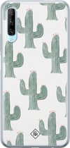 Huawei P Smart Pro hoesje siliconen - Cactus print | Huawei P Smart Pro case | Roze | TPU backcover transparant