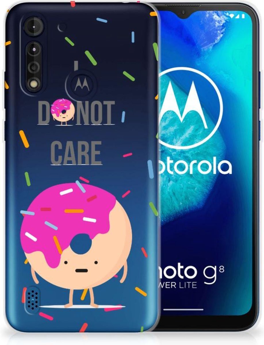 Motorola Moto G8 Power Lite Siliconen Case Donut Roze