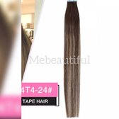 Tape Hair Extensions Ombre Balayage 4/24 bruin blond  Stikker 50gram/2,5gram stuk dik&volle punten