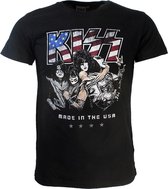 KISS Made In The USA Band T-Shirt Zwart - Officiële Merchandise