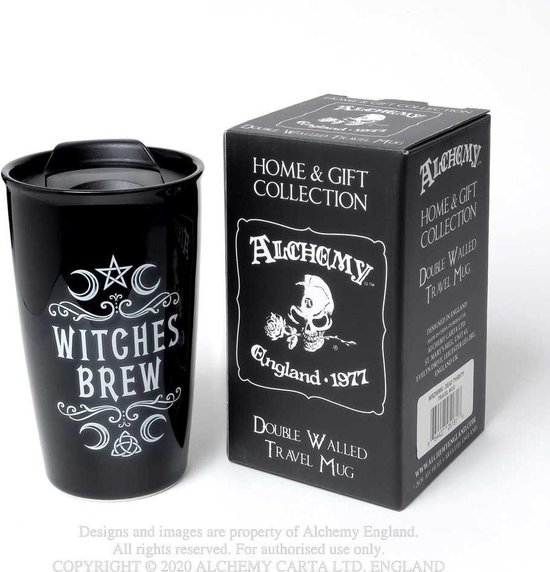 Tasse de voyage Alchemy Gothic Witches Brew Zwart