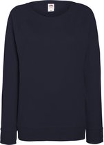 Fruit OF The Loom Dames Getailleerd lichtgewicht raglan sweatshirt (240 GSM) (Donker Marine)