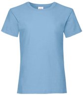 Fruit Of The Loom Meisjes Kinder Valuegewicht T-shirt  Korte Mouwen (2 stuks) (Hemel Blauw)