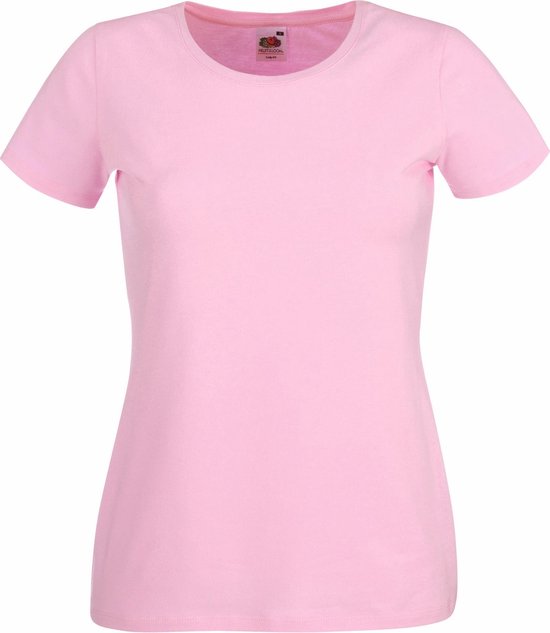 Fruit Of The Loom Dames / Vrouwen Dames -Fit T-shirt met korte mouwen en ronde hals. (Licht Rose)