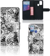 Telefoonhoesje Geschikt voor Samsung Galaxy M31 Wallet Book Case Skulls Angel