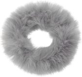 Scrunchie Haarelastiek Furry Grijs