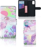 Wallet Bookcase Geschikt voor Samsung Galaxy A31 Telefoonhoesje Vogel