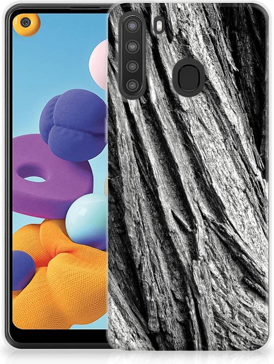 Bumper Hoesje Samsung Galaxy A21 Boomschors Grijs